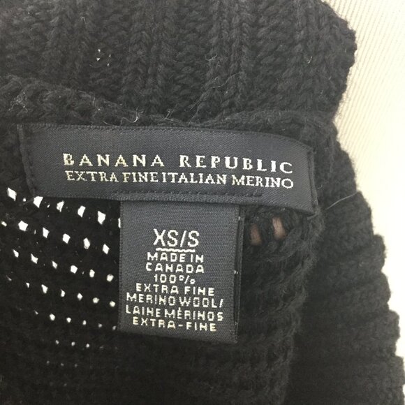 Banana Republic Black Merino Wool Poncho xs/s - Picture 6 of 8